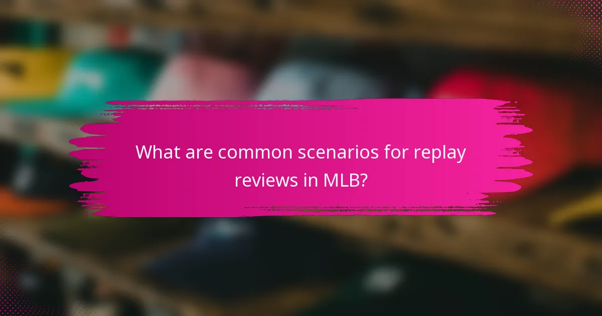 What are common scenarios for replay reviews in MLB?