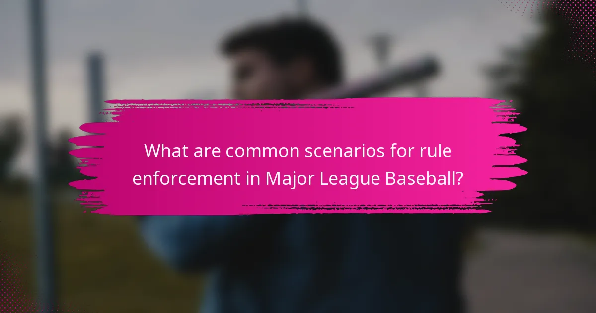 What are common scenarios for rule enforcement in Major League Baseball?