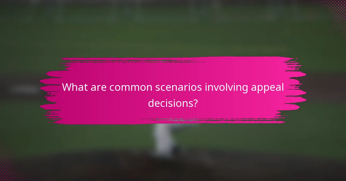 What are common scenarios involving appeal decisions?