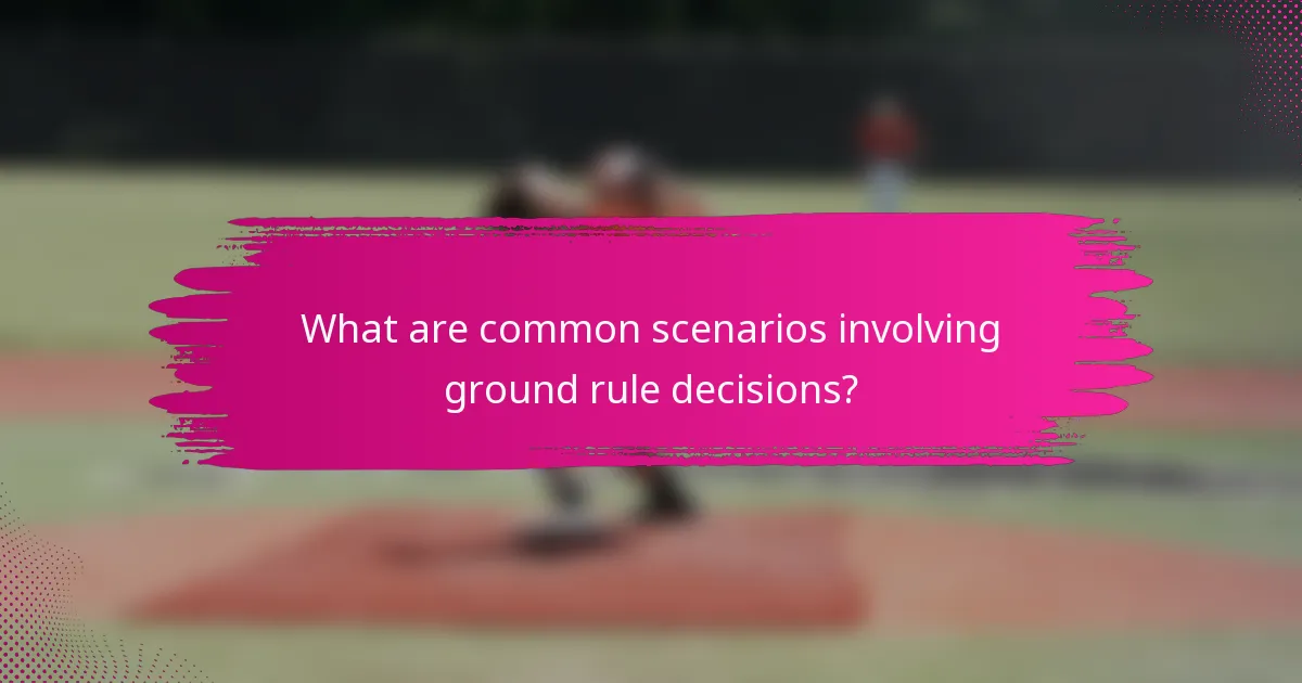 What are common scenarios involving ground rule decisions?